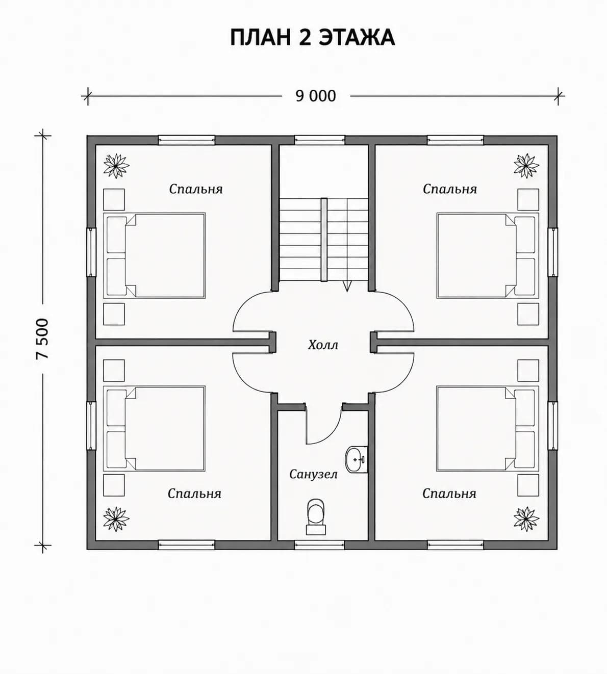 Проект K9 — план 2 этажа
