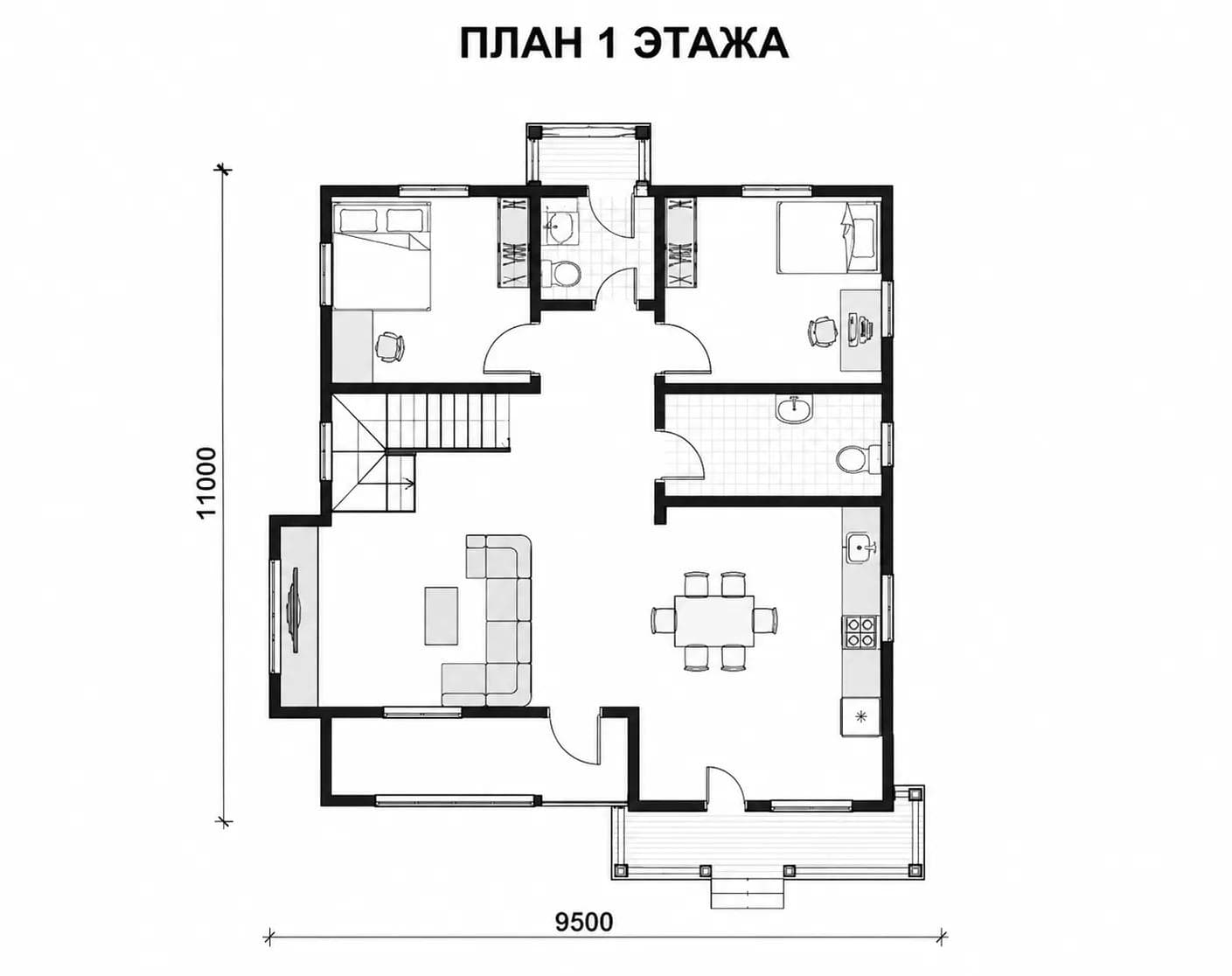 Проект K13 — план 1 этажа