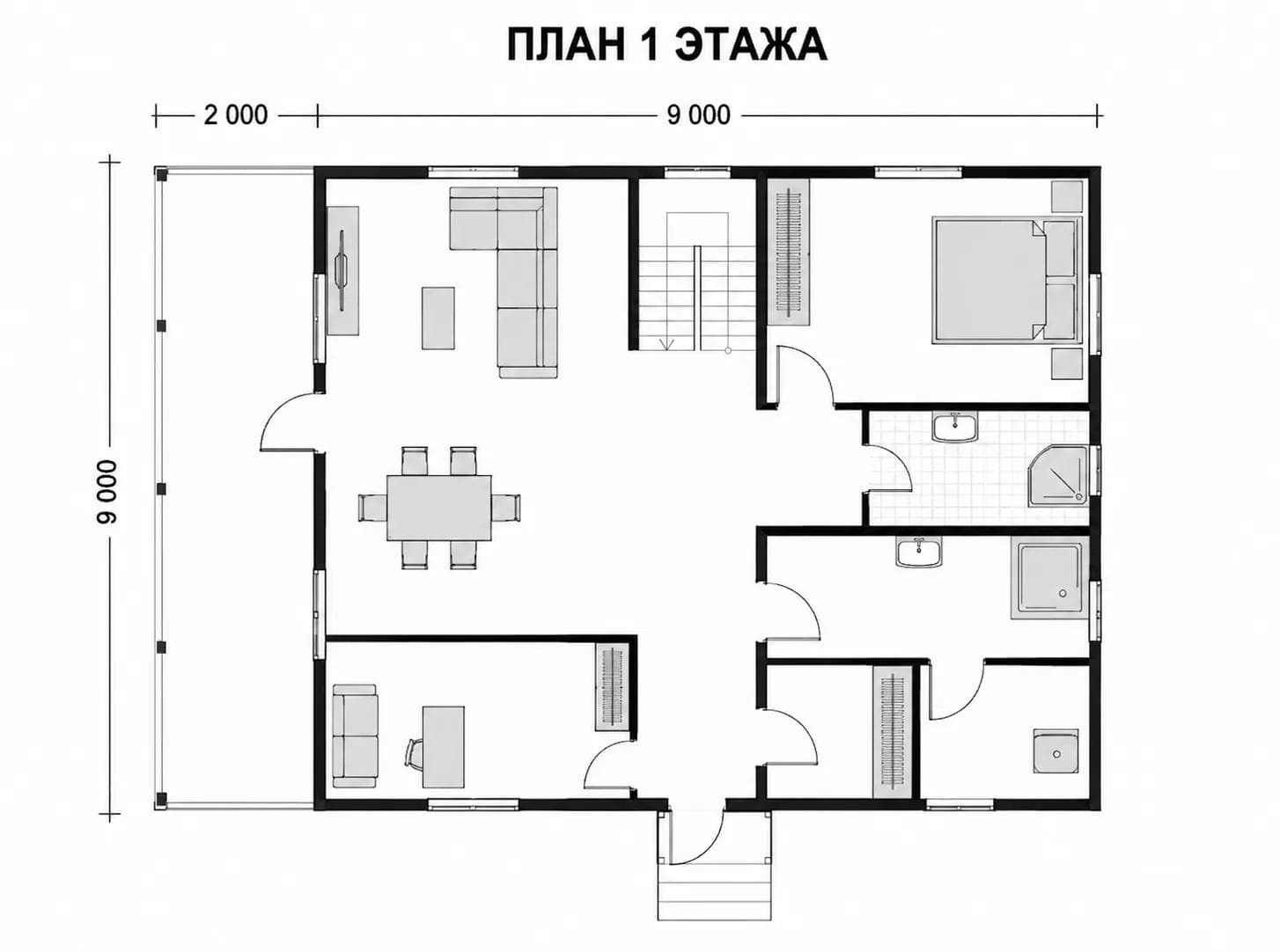 Проект K10 — план 1 этажа