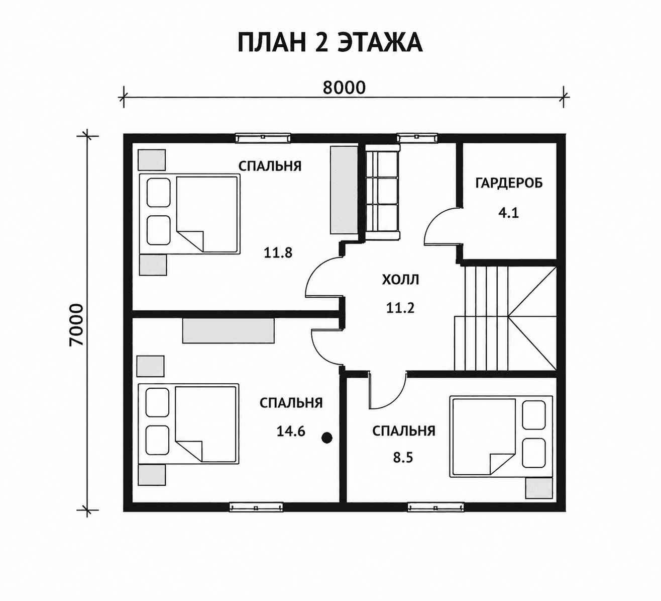Проект K5 — план 2 этажа